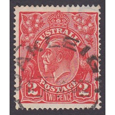 Australian    King George V    2d Red  Single Crown WMK Plate Variety 12R48